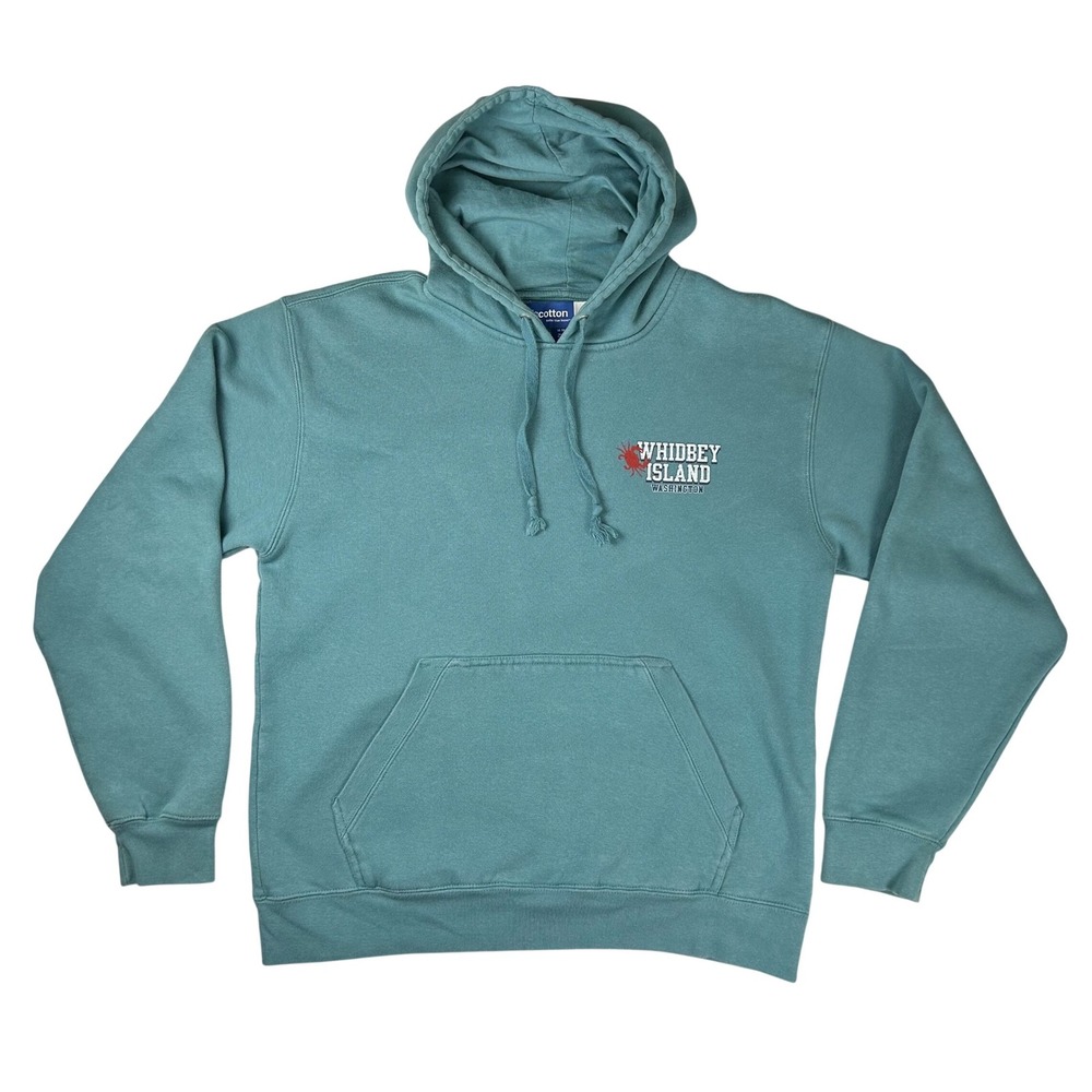 Gear For Sports Whidbey Island Washington Hoodie Mens Medium Teal Big Cotton‎